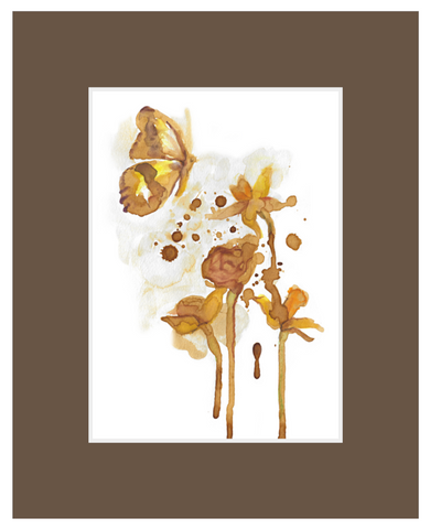 Coffee Florals Print