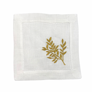 Gold Leaf - Embroidered Napkin